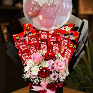 Luxury Birthday Chocolate & Flower Balloon Bouquet Gift Box