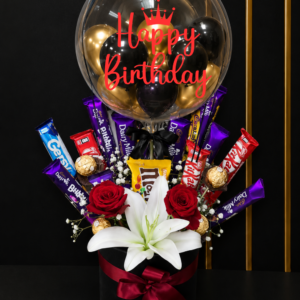 Premium Chocolate Rose Lily Balloon Gift Hamper