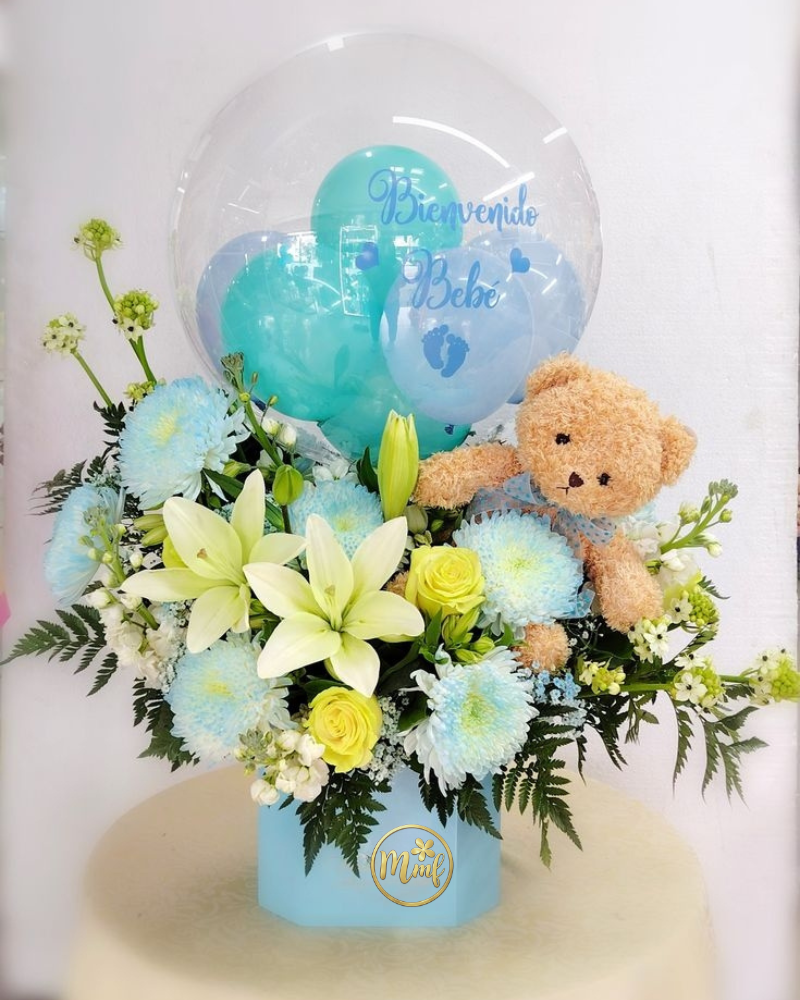 Floral Surprise Balloon Box Hamper