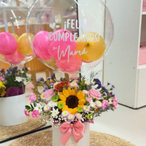 Deluxe Flower Box with Balloon Arrangement