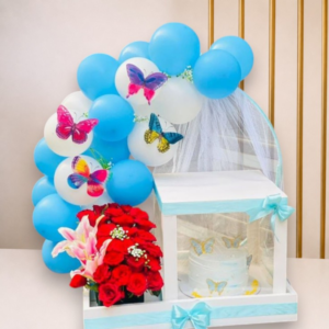 Butterfly Dream Cake & Red Rose Surprise Hamper