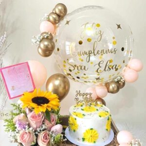 Premium Surprise Cake Flower Balloon Hamper