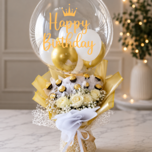 Premium Happy Birthday Chocolate Bouquet with Bubble Balloon