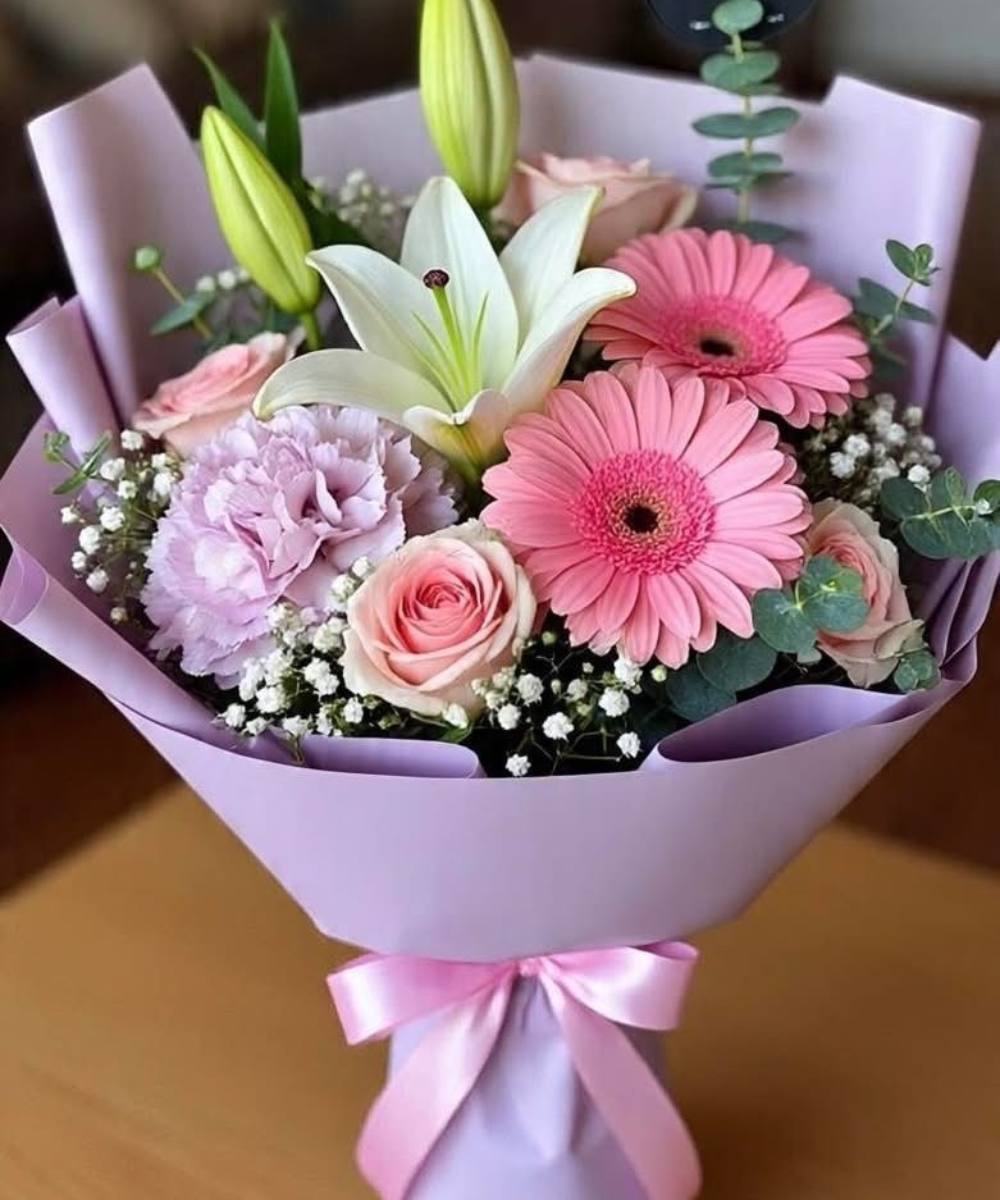 Luxury Mixed Flower Bouquet with Korean Wrapping