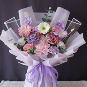 Lavender Pink Rose & Gerbera Mixed Bouquet
