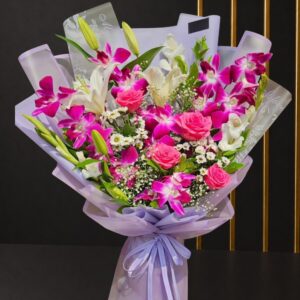 Premium Mixed Flowers & Orchid Bouquet