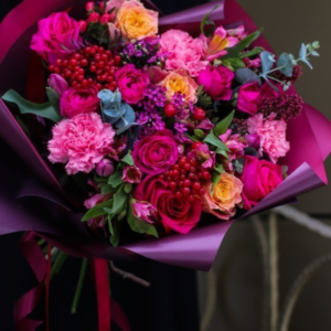 Luxury Mixed Rose Bouquet with Berries & Korean Wrapping