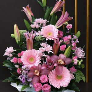 Premium Pink Lily Flower Radiance Boxed Arrangement