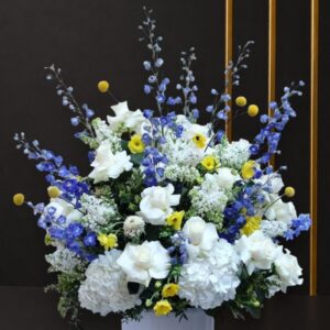 Royal Azure & Ivory Premium Floral Arrangement