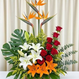 Premium Lily Rose Flower Arrangement