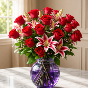 Premium Red Rose Vase Arrangement