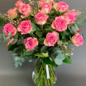 Premium Pink Rose Vase Flower Collection