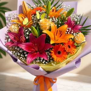 Luxury Oriental Lily and Rose Bouquet