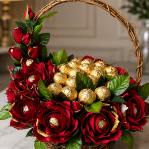 Luxury Ferrero Rocher & Red Rose Gift Basket