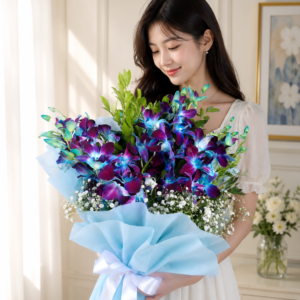 Elegant Blue Orchid Bouquet