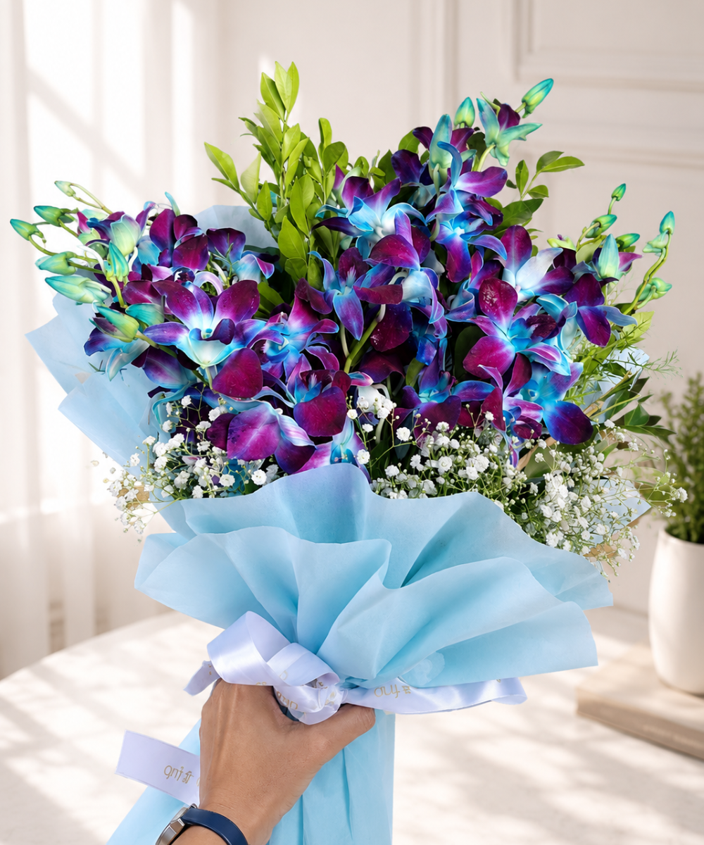 Elegant Blue Orchid Bouquet - Image 2