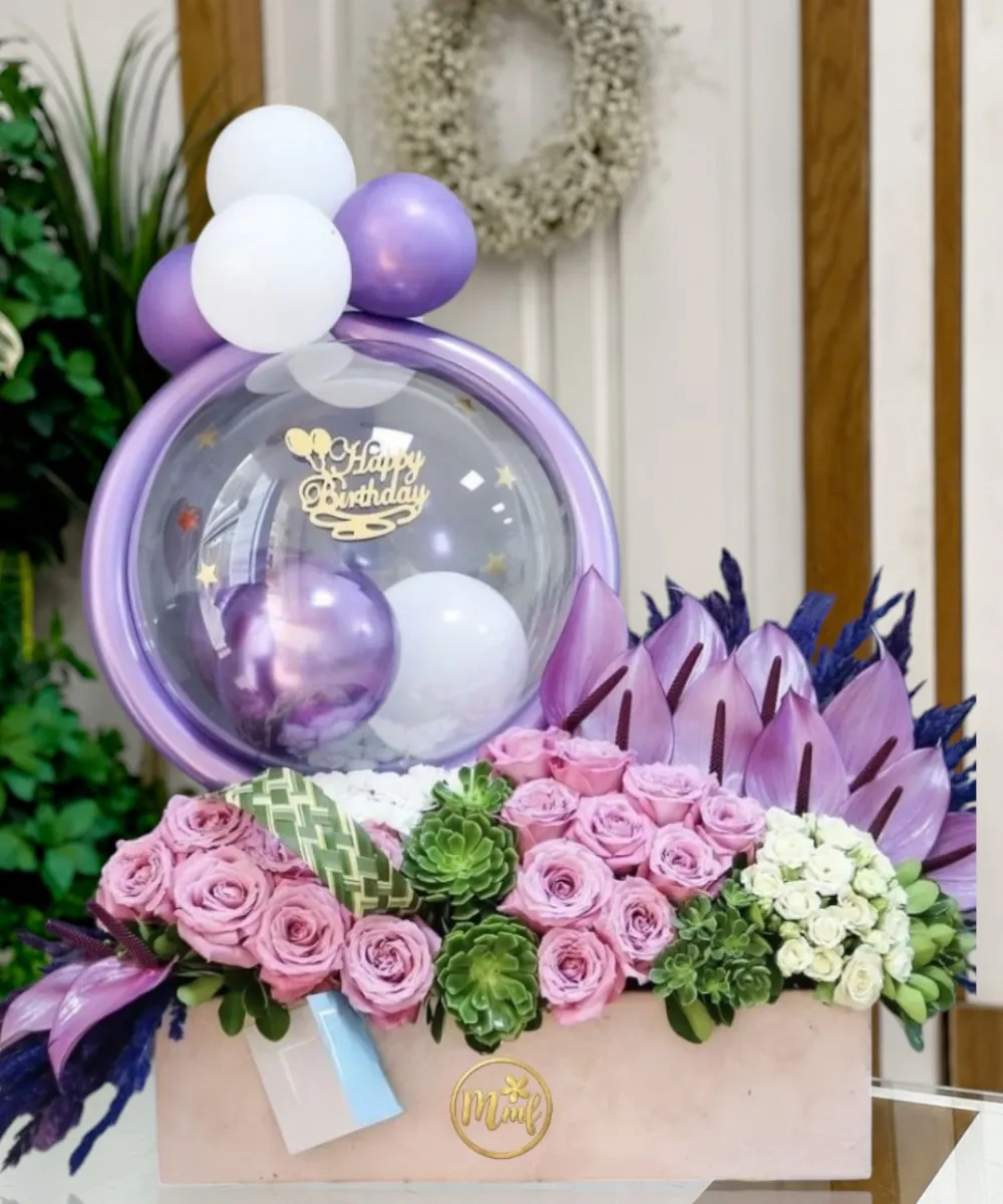 Elegant Balloon Flower Box