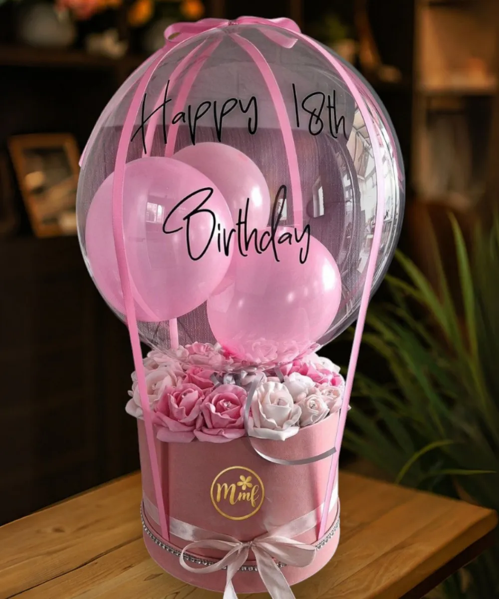 Premium Pink & White Rose Box Hamper