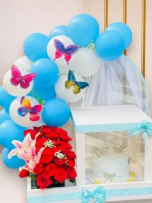 Butterfly Dream Cake & Red Rose Surprise Hamper