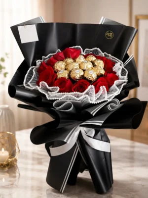 Luxury Chocolate and Flower Bouquet